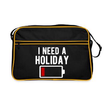 I Need A Holiday Battery Drain Diveretente - Retro Bag - black/gold - Front