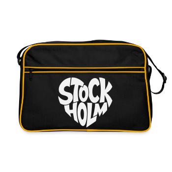 Stockholm Sweden Typography - Retro Bag - black/gold - Front
