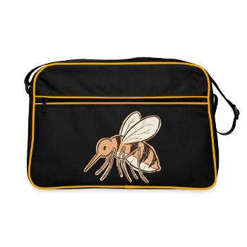 Vintage Mosquito Bee Cream Stripes Tiger - Retro Bag - black/gold - Front