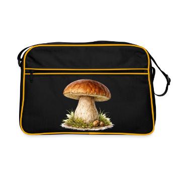 Forest mushroom illustration - Retro Bag - black/gold - Front