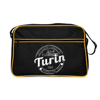 Piémont de Turin en Italie Souvenir de pâtes vintage - Sac Retro - noir/or - Devant