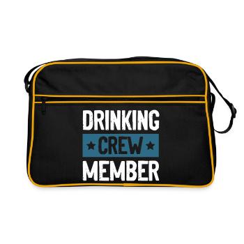 Drinking Crew - Retro Tasche - Schwarz/Gold - Vorne