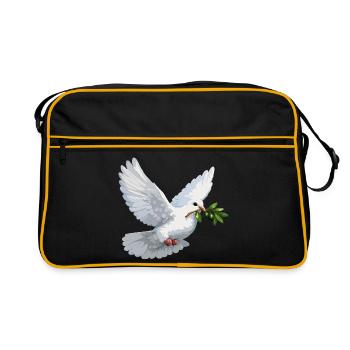 Dove with Olive Branch - Retro Bag - black/gold - Front