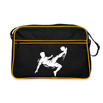 Footballeur Silhouette Footballeur - Sac Retro - noir/or - Devant
