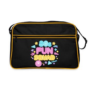 80s Fun Squad Neon Glow - Retro Bag - black/gold - Front