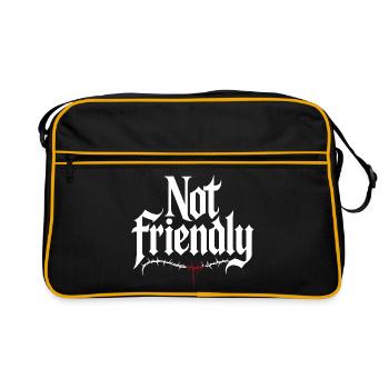 Not Friendly Introvertiert Antisocial Einzelgänger - Retro Tasche - Schwarz/Gold - Vorne