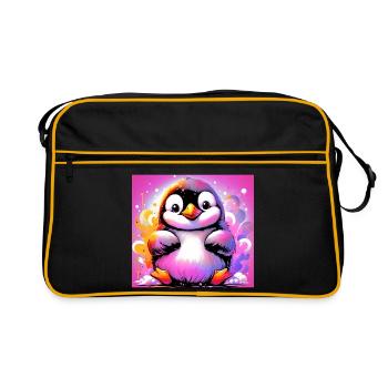 penguin - Retro Bag - black/gold - Front