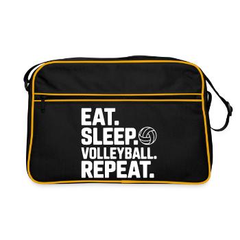 Eat. Sleep. Volleyball. Repeat. - Retro Bag - black/gold - Front