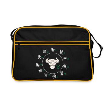 Signe du zodiaque Taureau - Sac Retro - noir/or - Devant