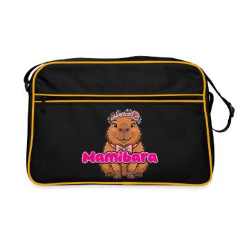 MamiBara Capybara - Retro Tasche - Schwarz/Gold - Vorne