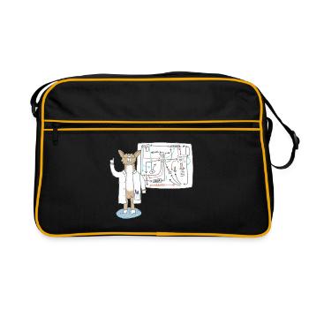 Le Lama, en tant que scientifique, explique les connexions - Sac Retro - noir/or - Devant