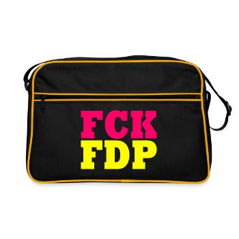 Fck fdp - Retro Tasche - Schwarz/Gold - Vorne