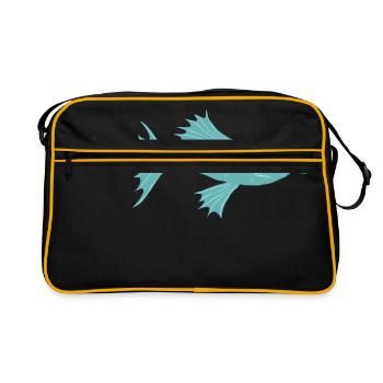 Fisch petrol - Retro Tasche - Schwarz/Gold - Vorne