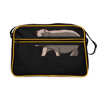 Hippopotame Hippopotame Hippopotame Cadeau - Sac Retro - noir/or - Devant