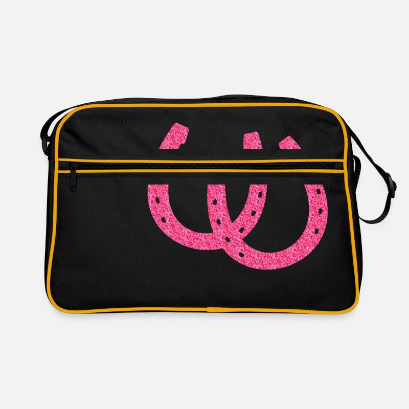 Glitzernde Hufeisen Retro Tasche