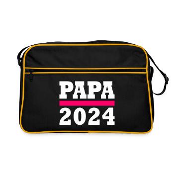 Papa 2024 - Retro Tasche - Schwarz/Gold - Vorne