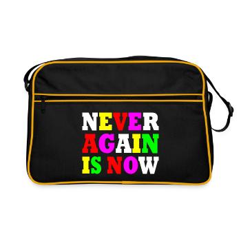 Never again is now - Retro Bag - black/gold - Front