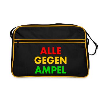 Alle gegen ampel - Retro Tasche - Schwarz/Gold - Vorne