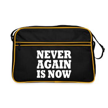 Never again is now - Retro Bag - black/gold - Front