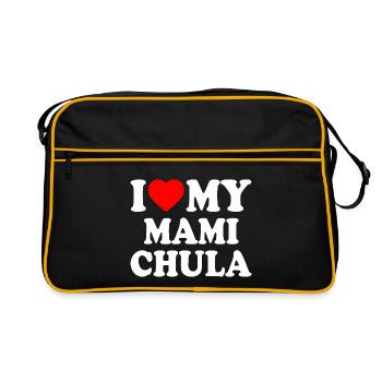 I love my mami chula - Retro Tasche - Schwarz/Gold - Vorne