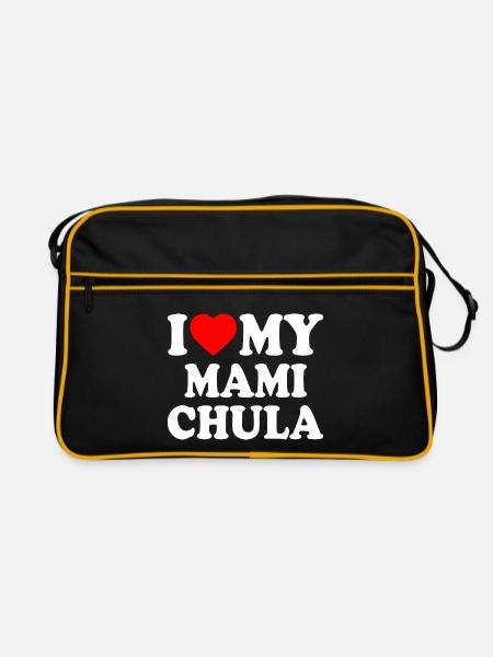 I love my mami chula - Retro Bag - black/gold - Front