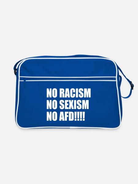 no racism no sexism no afd - Retro Bag - blue/white - Front