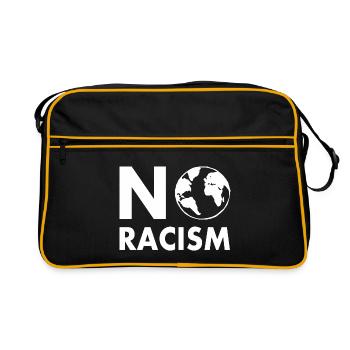 No racism - Retro Tasche - Schwarz/Gold - Vorne