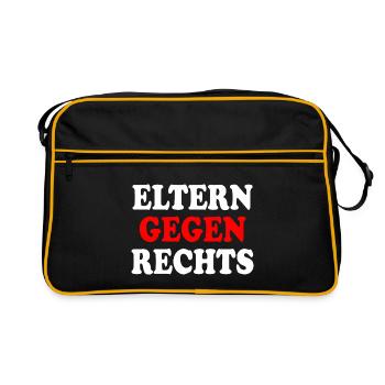 Eltern gegen rechts - Retro Tasche - Schwarz/Gold - Vorne