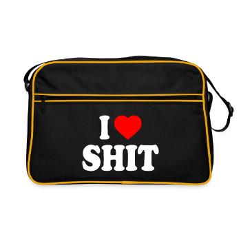 I love shit - Sac Retro - noir/or - Devant
