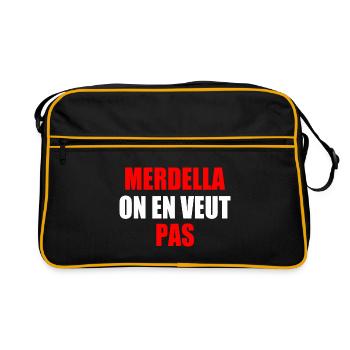 merdella on en veut pas - Sac Retro - noir/or - Devant