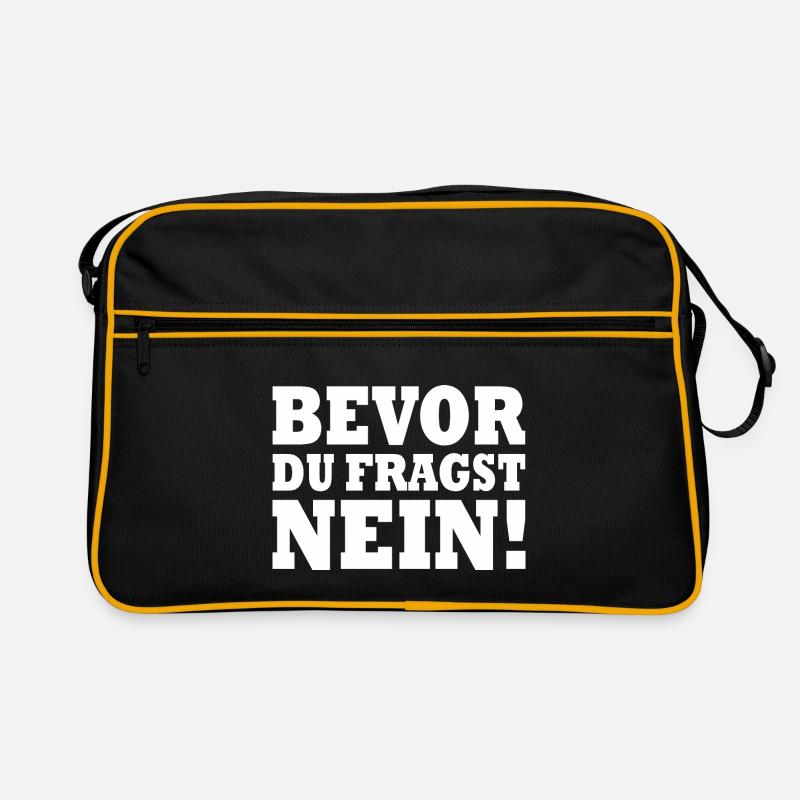 Bevor du fragst nein Retro Tasche