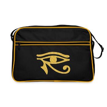 Egyptian symbol - Eye Of Horus 3 - Retro Tasche - Schwarz/Gold - Vorne