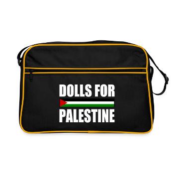 dolls for palestine - Retro Tasche - Schwarz/Gold - Vorne