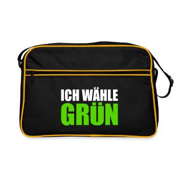 je choisis le vert - Sac Retro - noir/or - Devant