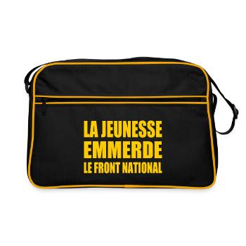 la jeunesse emmerde le front national - Sac Retro - noir/or - Devant
