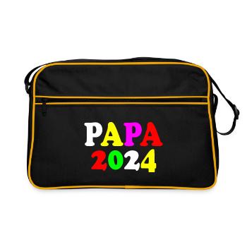 Papa 2024 - Retro Tasche - Schwarz/Gold - Vorne