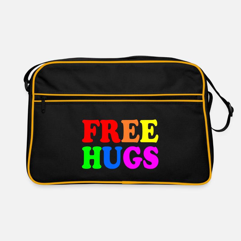 Free hugs - Retro Tasche - Schwarz/Gold