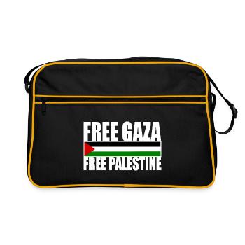 Free gaza free palestine - Sac Retro - noir/or - Devant