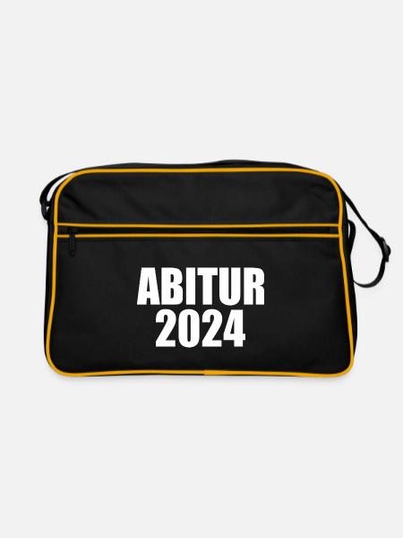 Abitur 2024 - Retro Tasche - Schwarz/Gold - Vorne