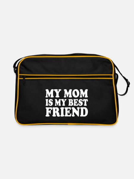 my mom is my best friend - Retro Bag - black/gold - Front