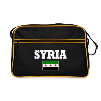 syrien flagge - Retro Tasche - Schwarz/Gold - Vorne