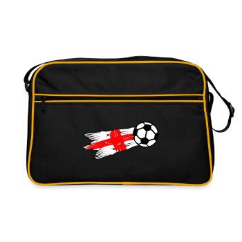 Englischer Fußball - Retro Tasche - Schwarz/Gold - Vorne