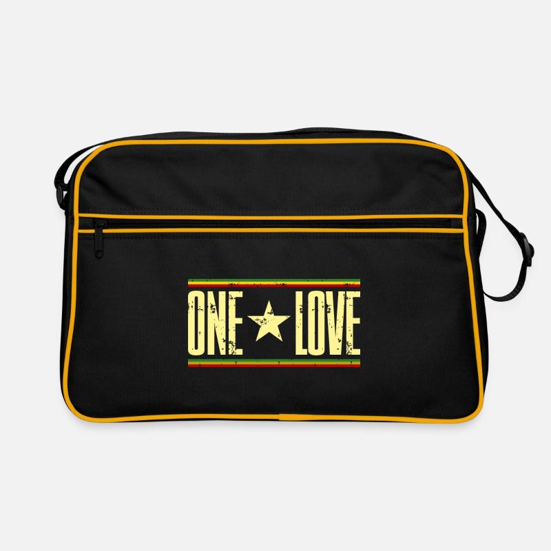 on aime le reggae - Sac Retro - noir/or