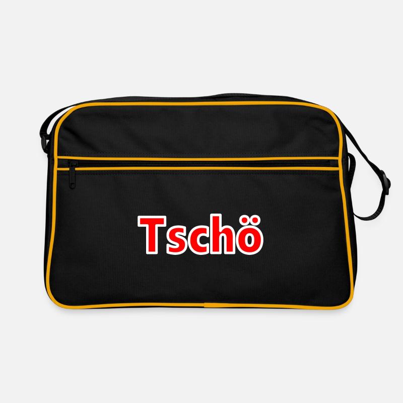 Köln Tschö mít Ö - kölsche Sproch - Retro Tasche - Schwarz/Gold