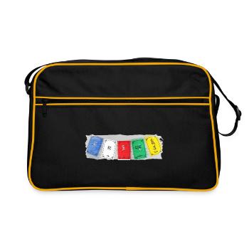 OM MA NI PADME HUM - Prayer Flags 3 - Retro Bag - black/gold - Front