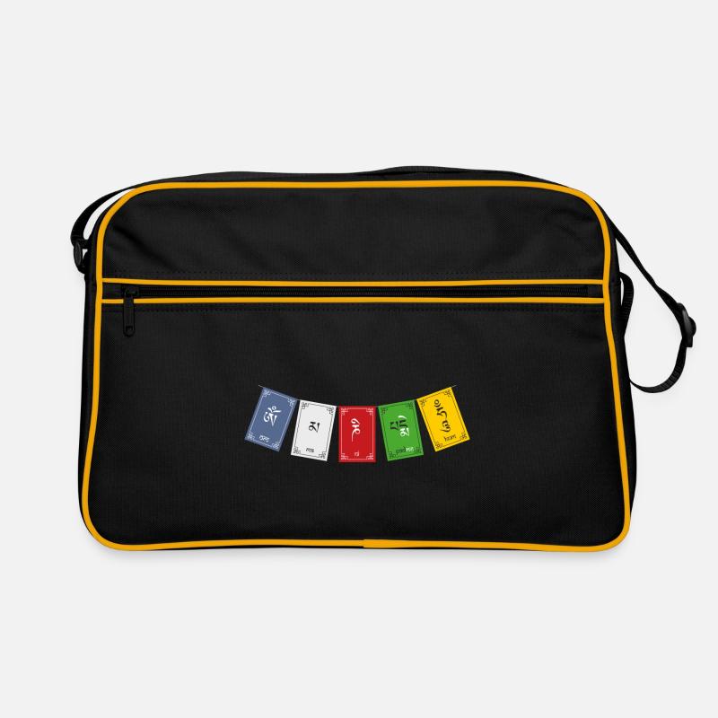OM MA NI PADME HUM - Prayer Flags 1 Retro Bag
