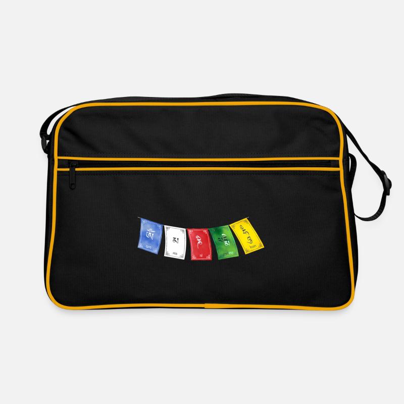 OM MA NI PADME HUM - Prayer Flags 2 Retro Bag
