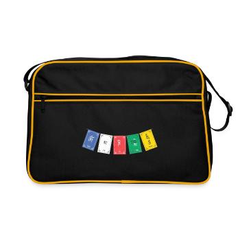 OM MA NI PADME HUM - Prayer Flags 4 - Retro Bag - black/gold - Front
