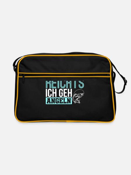 Mir Reichts ich geh Spruch Angeln Geschenk - Retro Tasche - Schwarz/Gold