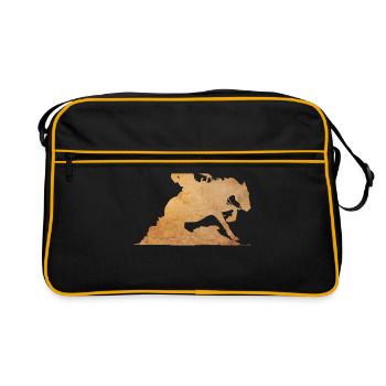Sliding Stop Westernreiten Reining Geschenk - Retro Tasche - Schwarz/Gold - Vorne